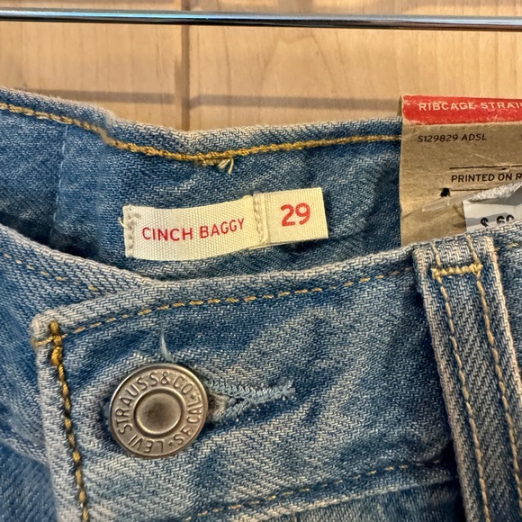 Levis Baggy Cinch Blue Denim Jeans - Picture 2 of 3